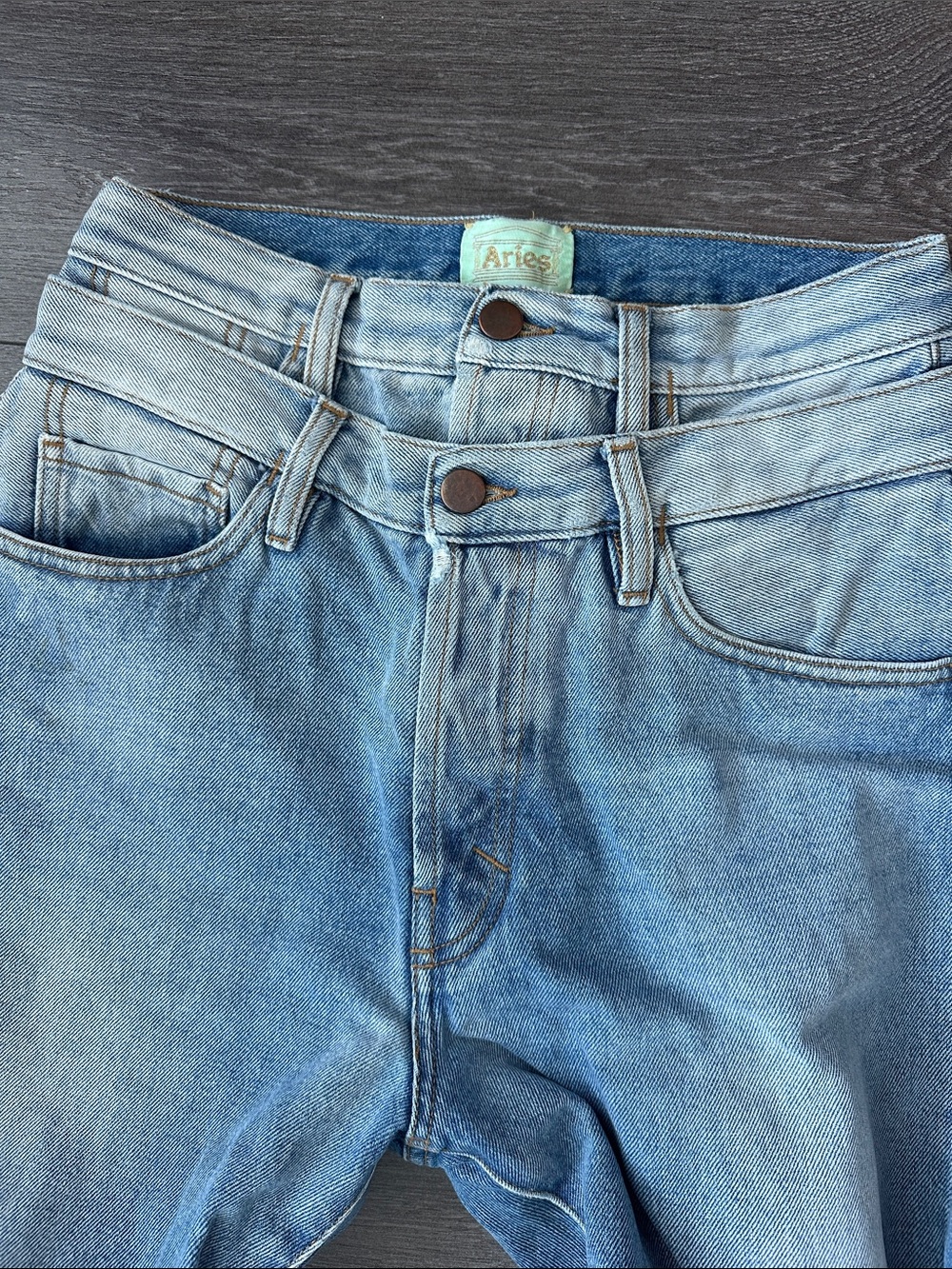 High-Rise Light Wash Straight Jeans - Classic Blue - Picture 4 of 7